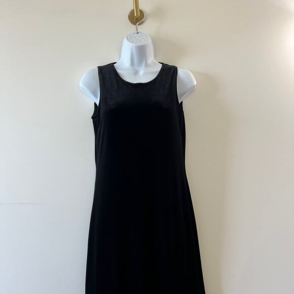 Vintage Black Velvet Tiered Sequin Maxi Dress Womens Small / Medium Witchy Gypsy - Picture 3 of 11